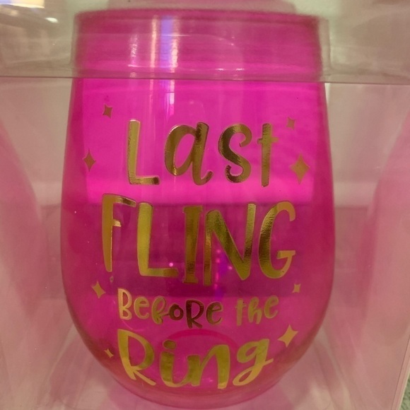 SLANT Collections Jumbo “Last Fling Before the Ring” Stemless Wine Glass – 30oz - Picture 2 of 5